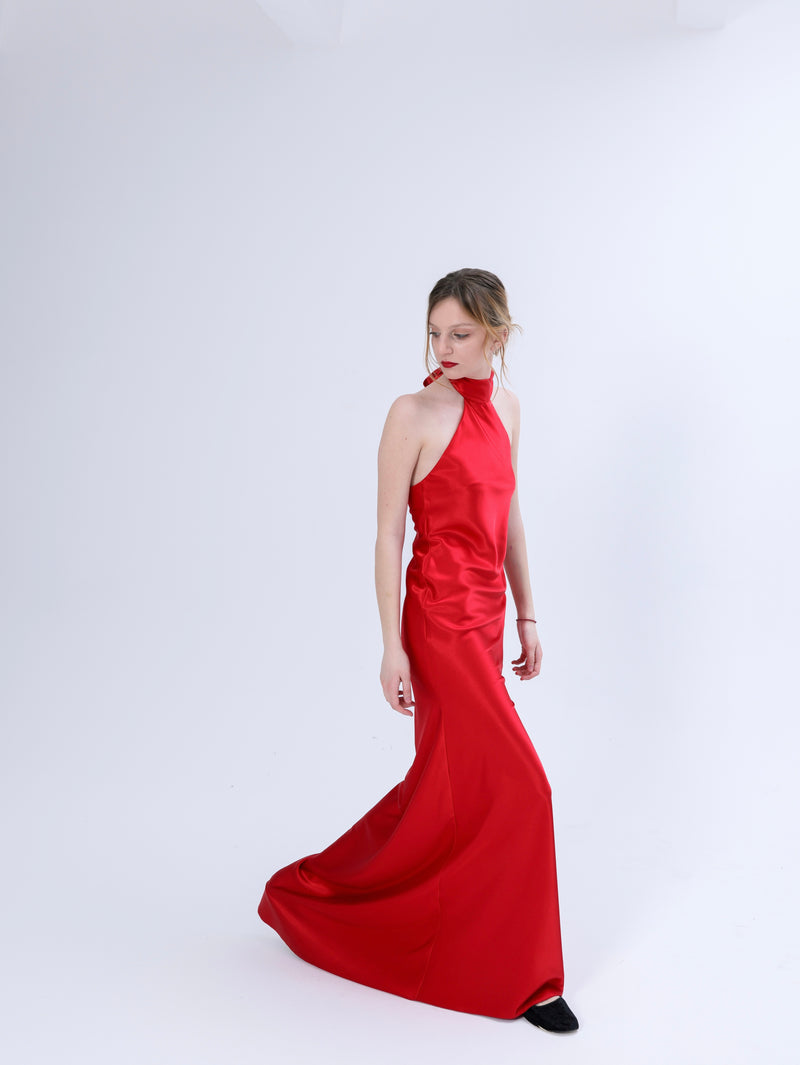 Red gown maxi dress