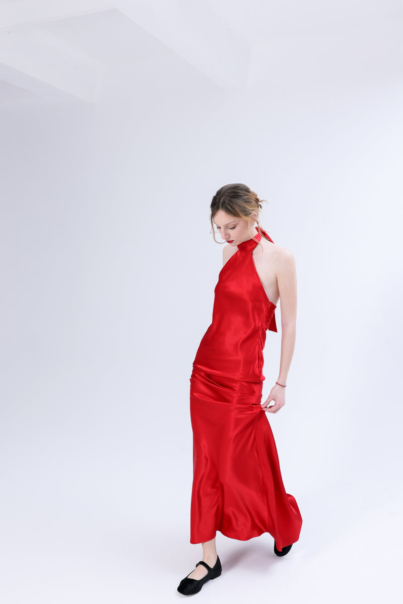 Red gown maxi dress